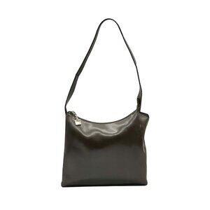 Mazzini Brown Leather Structured Shoulder Bag